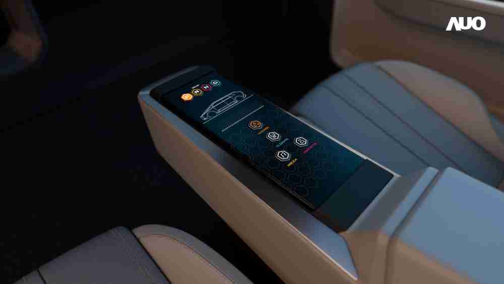 OBPay以人性化设计打造多变形态中控显示(Morphing Center Control)，，，，不使用时仅平面显示信息，，，进行操作时，，，，显示器则会动态隆起，，，转变成3D实体按钮，，并有触觉回馈，，，，展示人机互动新体验