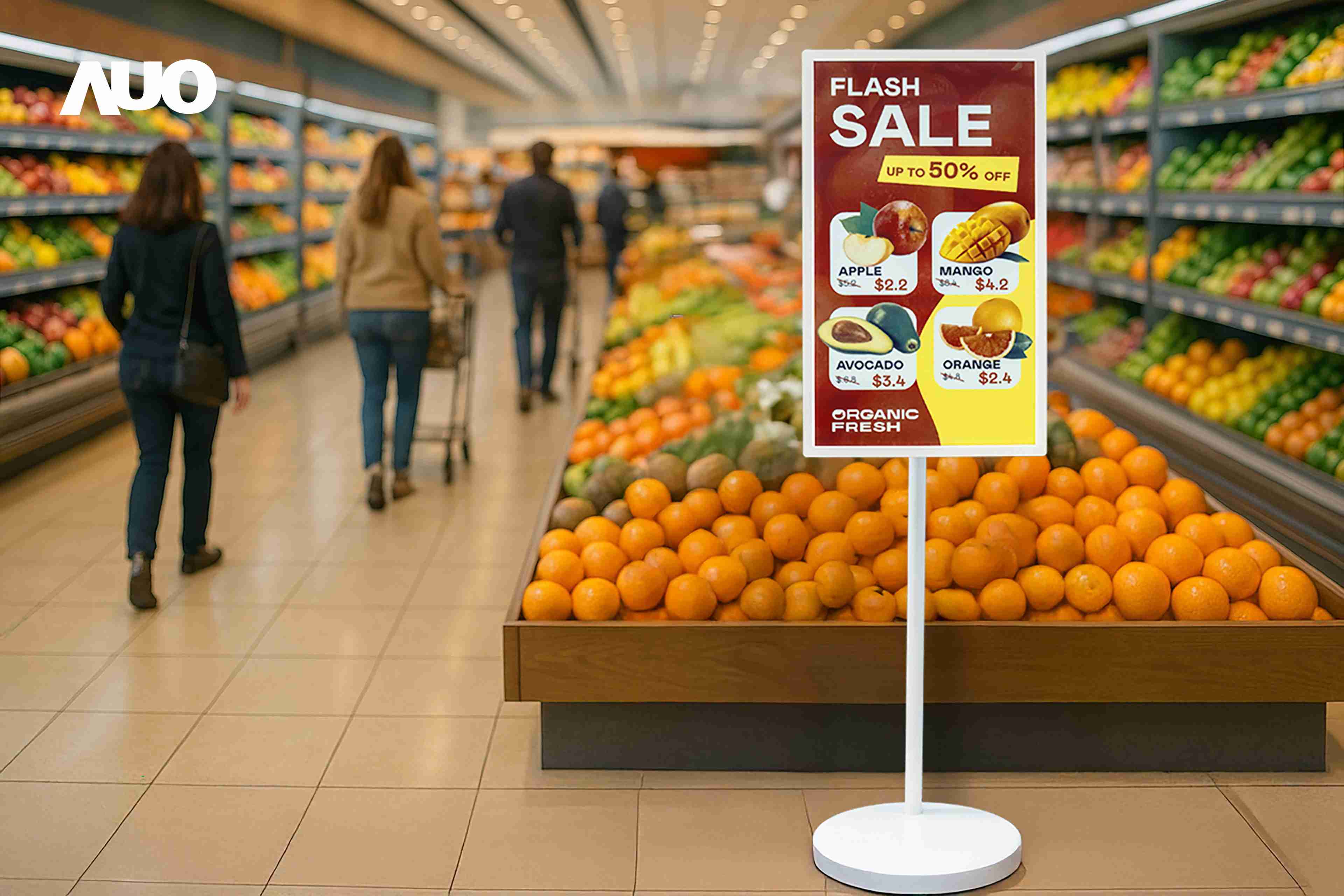 达擎首亮相低功耗、、、全彩的〝aecoPost电子纸解决方案〞，，，，仅在更新画面时需要微量的电力驱动，，无需布建电线的便捷设计，，使其可灵活应用、、、、随意置放，，，，并可透过云端或行动装置app，，轻松管理及排程广告内容，，，晋升店头营销利器。。。。