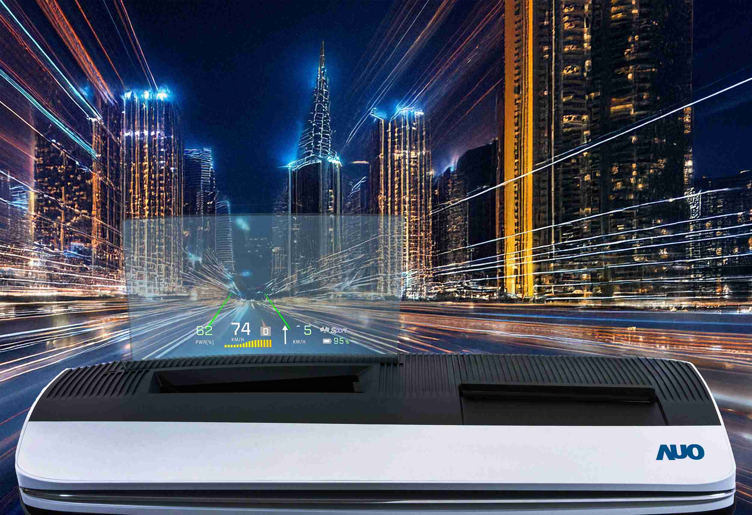 OBPay推出13吋Micro LED抬头显示器，，提供高入眼亮度、、高色彩饱和度的显示质量，，在阳光下或黑暗中都清晰可见，，，并利用Micro LED模块体积小的优势，，，解决车用空间有限的痛点