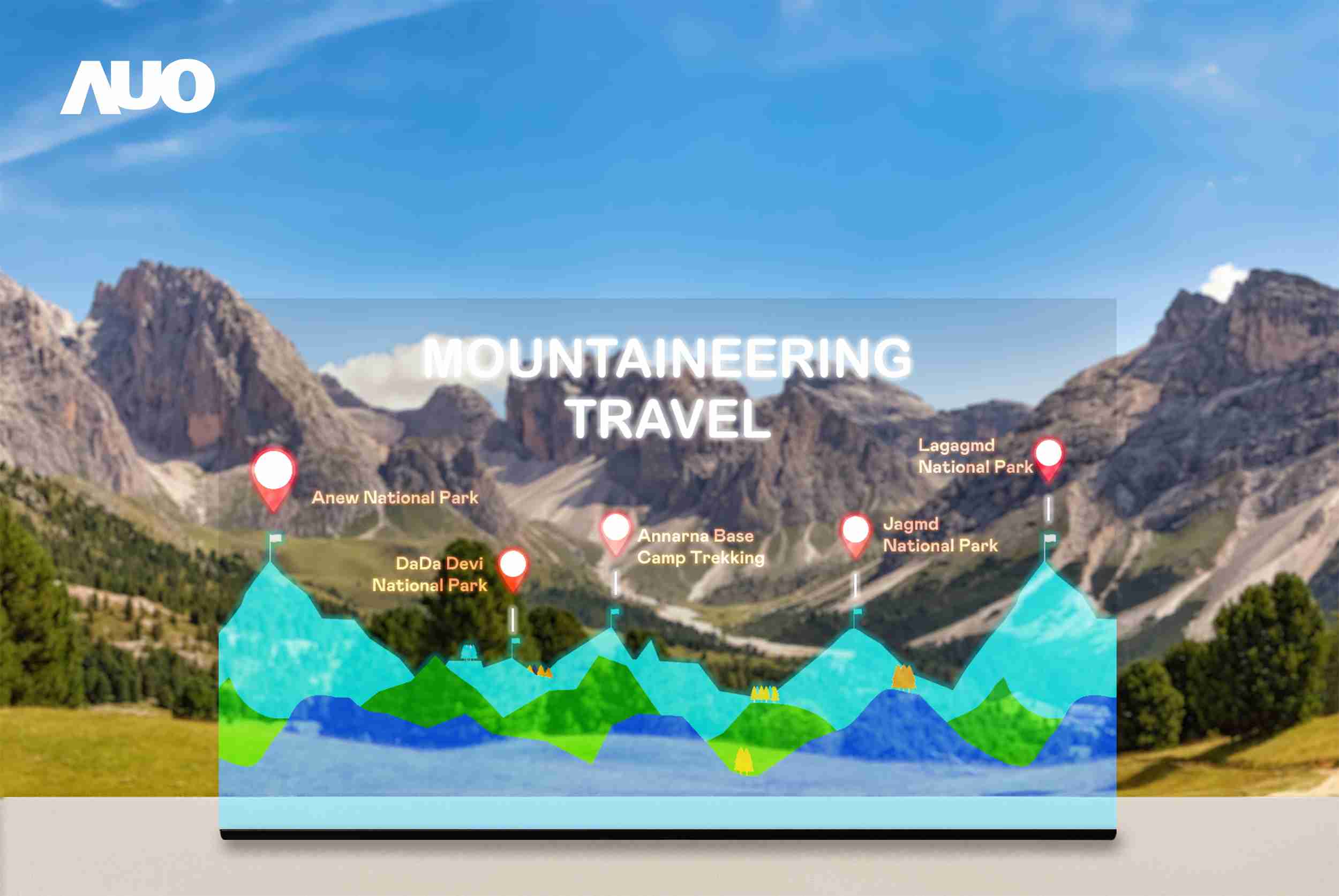 OBPay展示全球单片尺寸最大(*)42吋透明Micro LED显示器拼接而成的〝64吋透明Micro LED显示器〞，，，具备高透明度、、、1,000 nits高亮度、、、、广色域、、、采用三边无边框的无缝拼接等多重特色，，，呈现超高清、、细腻画质而不遮挡后方视觉，，满足层峰需求，，，，可广泛运用于零售、、、、艺术展览或商业空间等场域